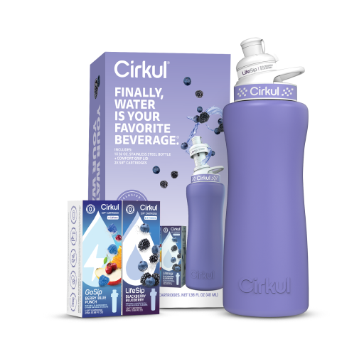 32oz. Matte Periwinkle Stainless Steel Bottle Starter Kit K7